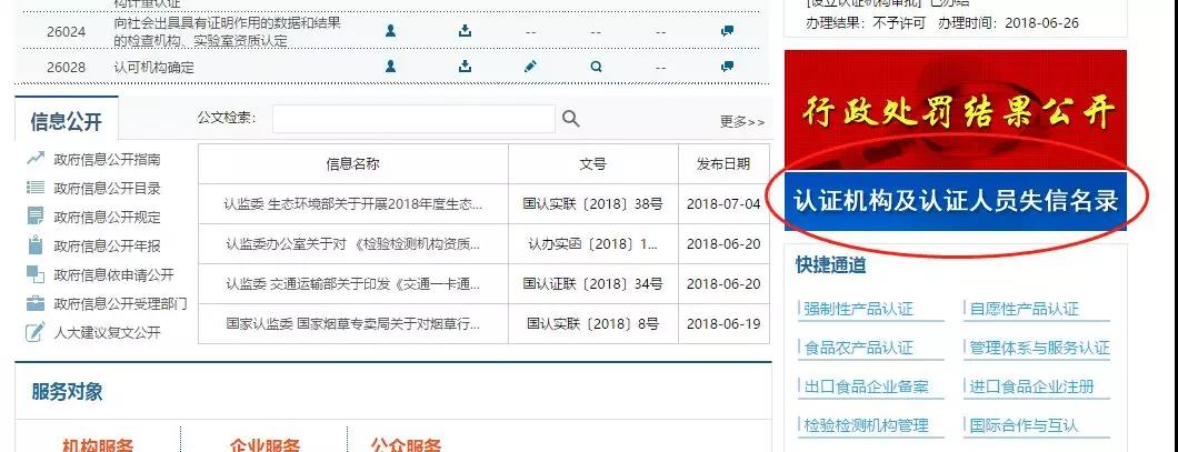 認(rèn)證機(jī)構(gòu)及認(rèn)證人員失信名錄可直接在線(xiàn)查詢(xún)了!